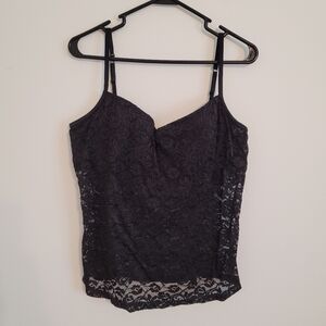 Pink Elegant Black Lace Women’s Top Size 38D